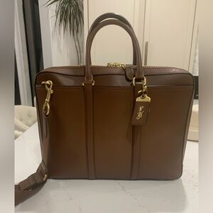 COACH Metropolitan Slim Leather Briefcase Bag
